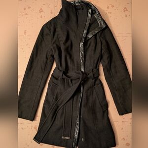 🖤It's Giving Carolyn ~ Calvin Klein Classic Black Trench/ Pea Coat